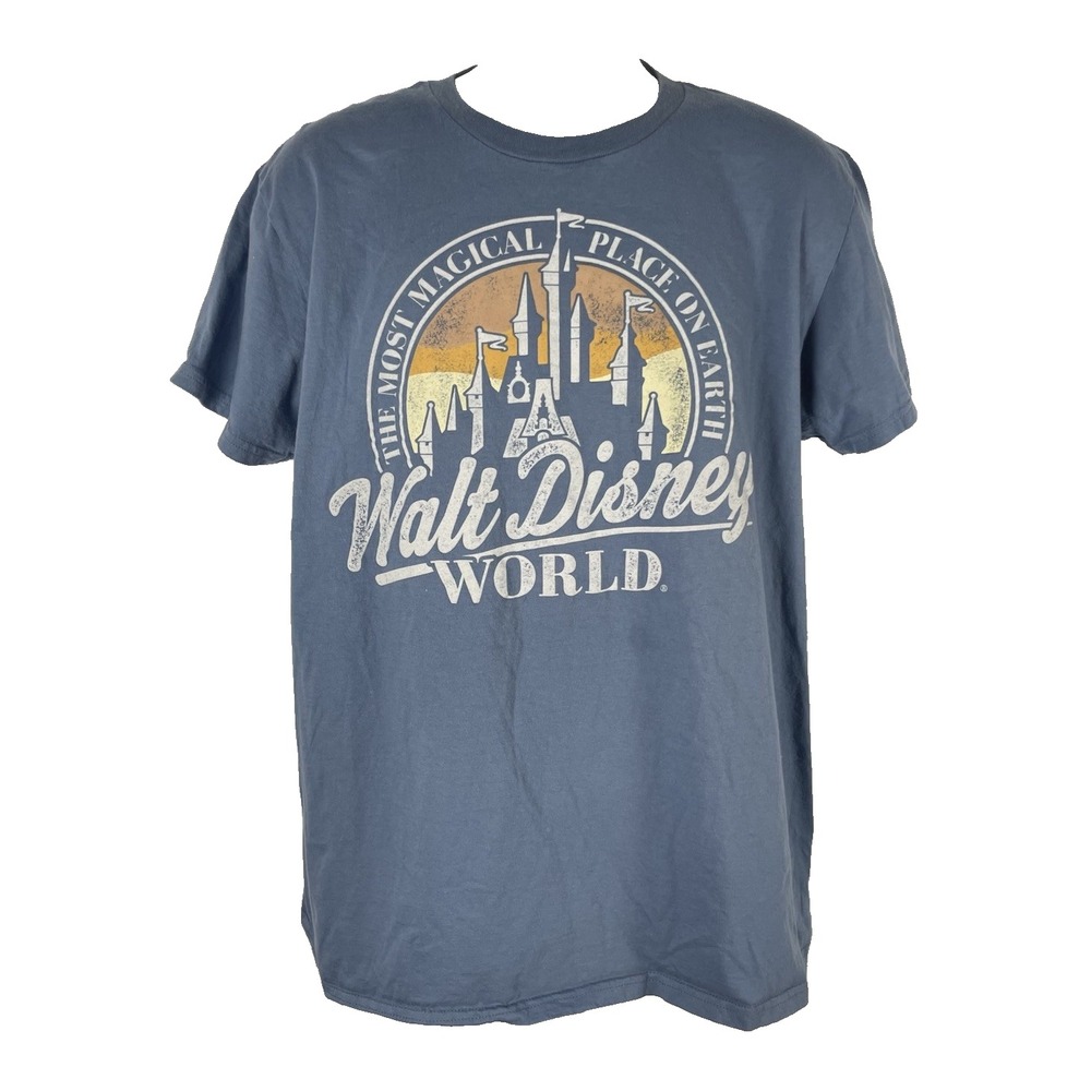 Disney Parks Most Magical Place On Earth T-Shirt Castle Blue Adult‎ X-Large Top
